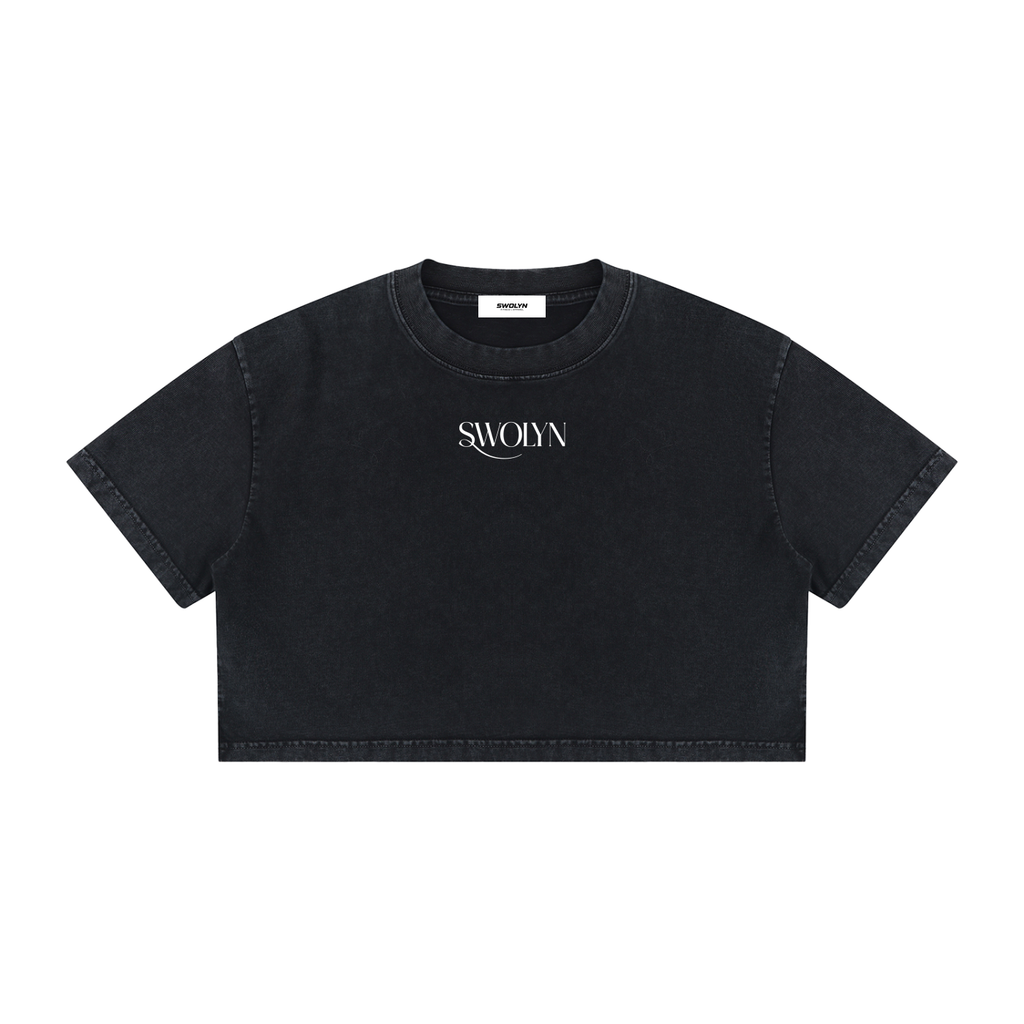 Women's Mineral Wash Cotton Crop T-Shirt